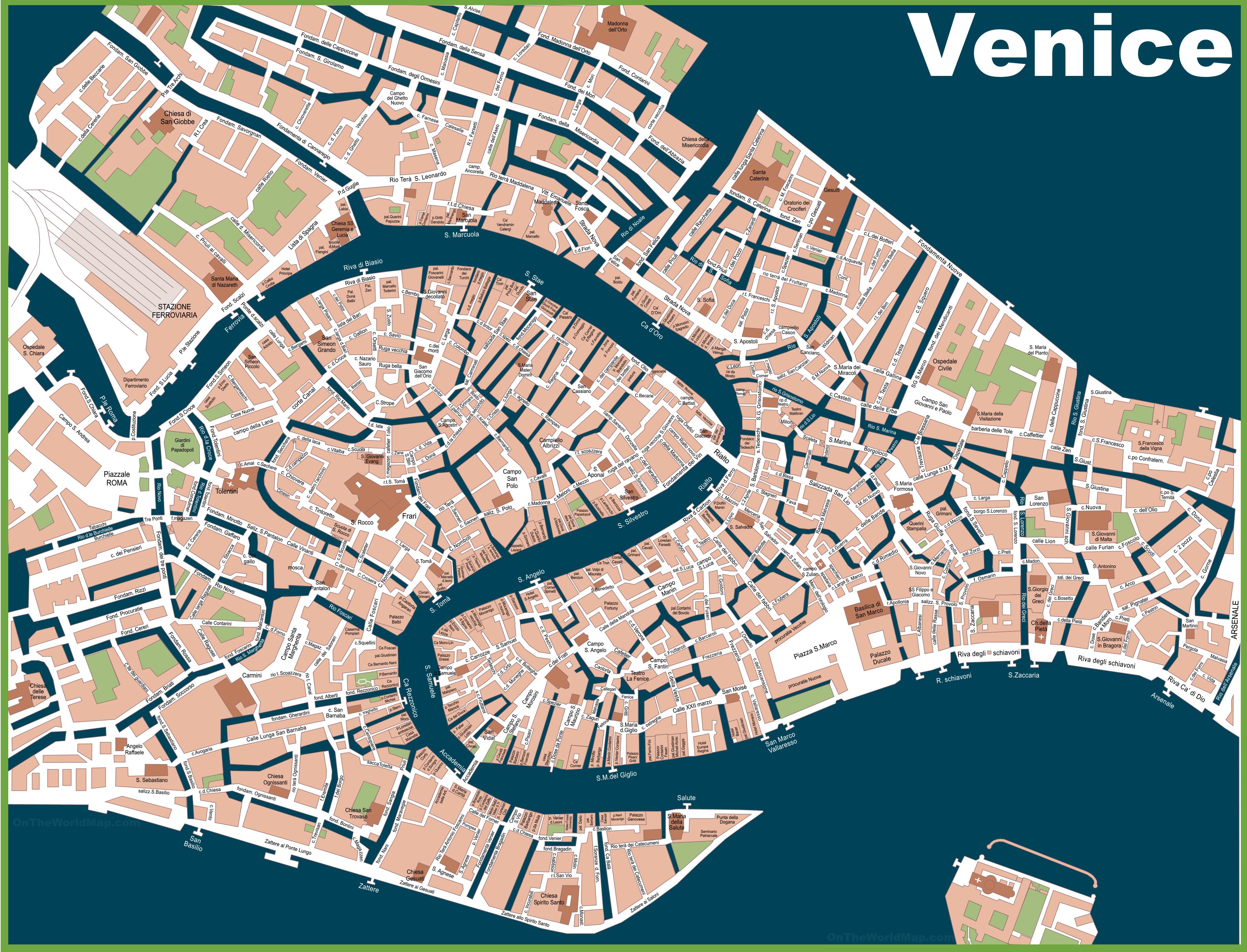 Carte de Venise Plusieurs cartes de la ville en Italie
