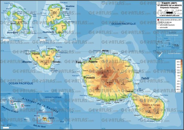 Carte de Tahiti en Polynésie française Carte de Tahiti en Polynésie française