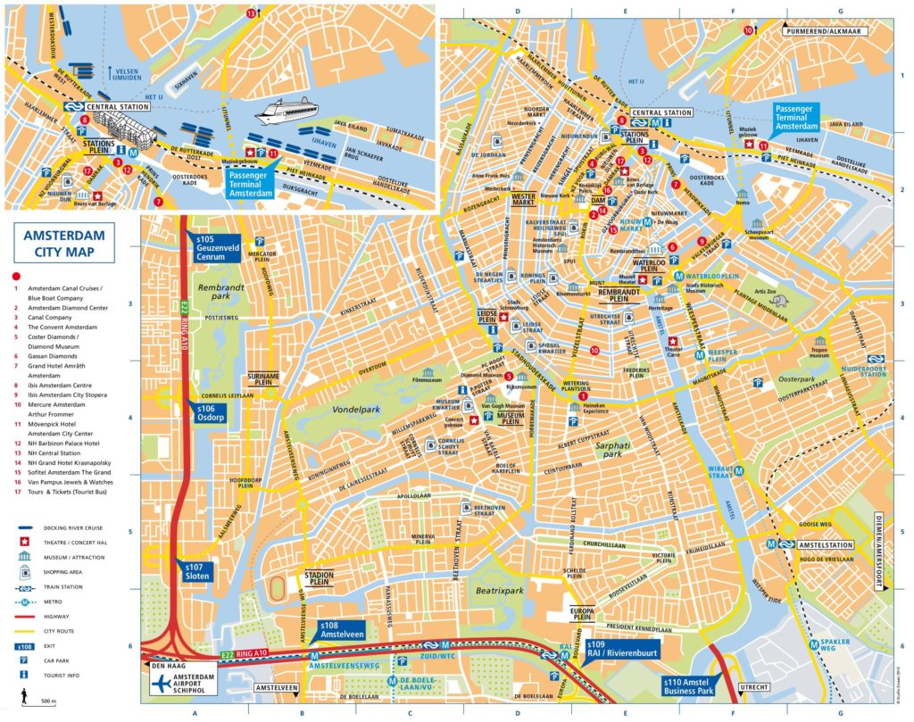 Carte du tourisme d'Amsterdam Carte du tourisme d'Amsterdam