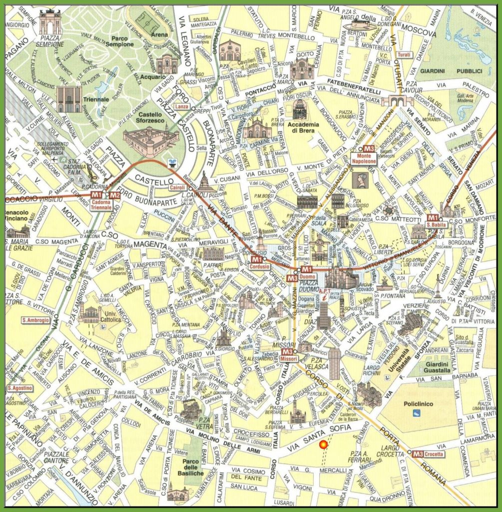 Carte du tourisme à Milan Carte du tourisme à Milan