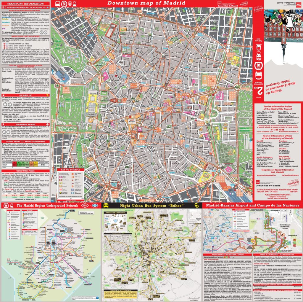 Carte touristique de Madrid Carte touristique de Madrid