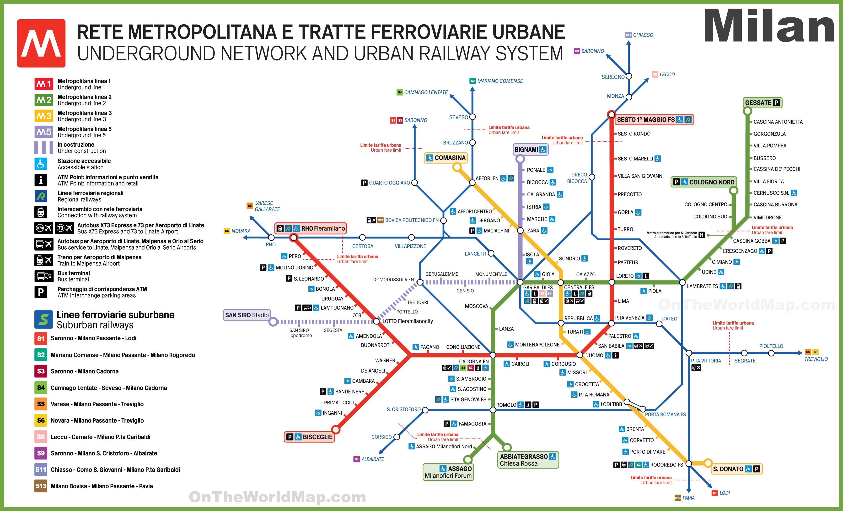 Carte de Milan en Italie Plusieurs cartes de la ville en Lombardie