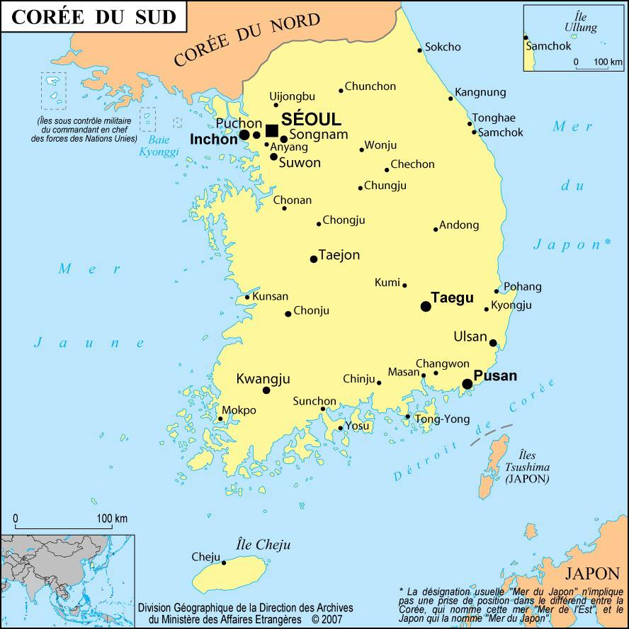 seoul carte de coree du sud