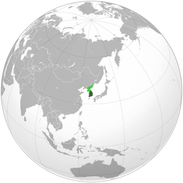 Corée du Sud sur une carte de l'Asie Corée du Sud sur une carte de l'Asie