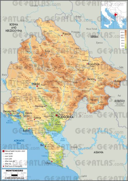 Monténégro carte Monténégro carte