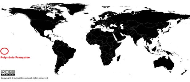 Polynésie française sur une carte du monde Polynésie française sur une carte du monde