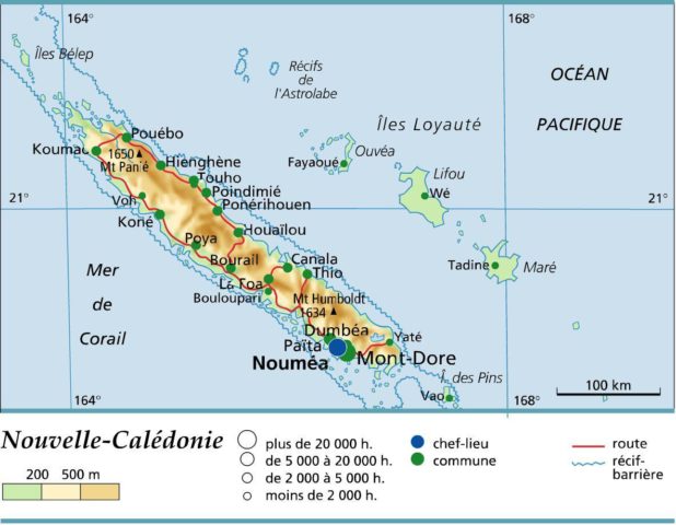 Carte géographique Nouvelle-Calédonie Carte géographique Nouvelle-Calédonie