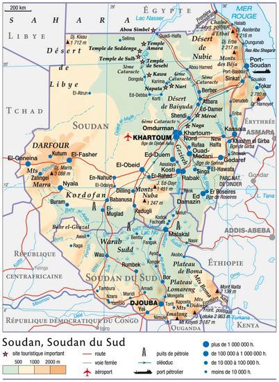 Carte géographique du Soudan du Sud Carte géographique du Soudan du Sud