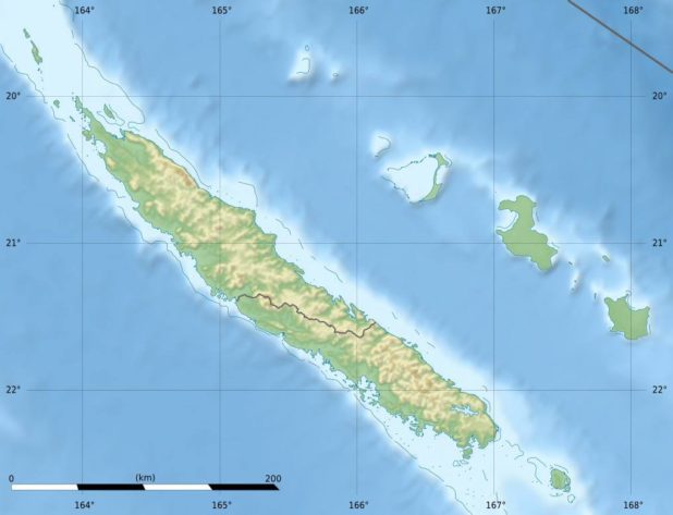 Carte du relief de la Nouvelle-Calédonie Carte du relief de la Nouvelle-Calédonie