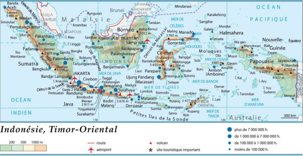 Carte du relief Timor oriental Carte du relief Timor oriental