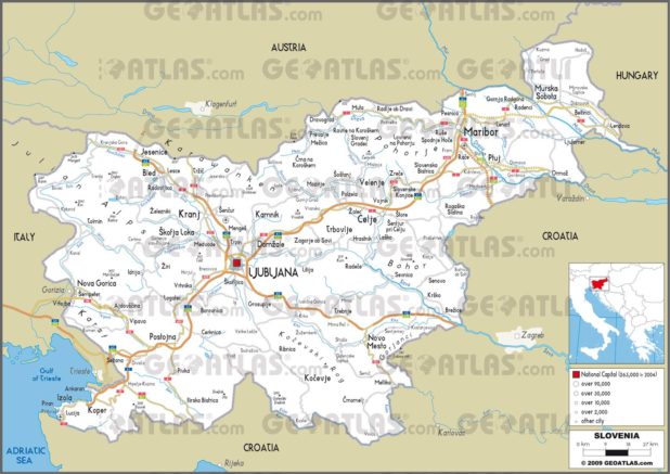 Carte routière de la Slovénie Carte routière de la Slovénie