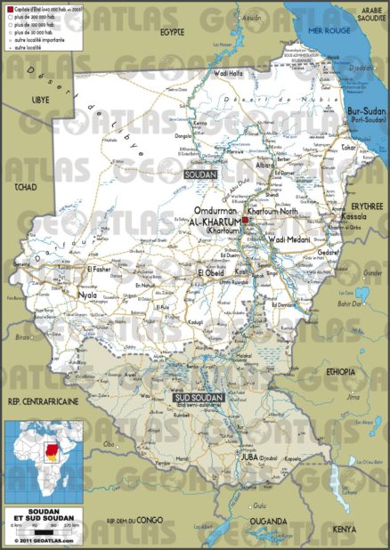 Carte routière du Soudan Carte routière du Soudan