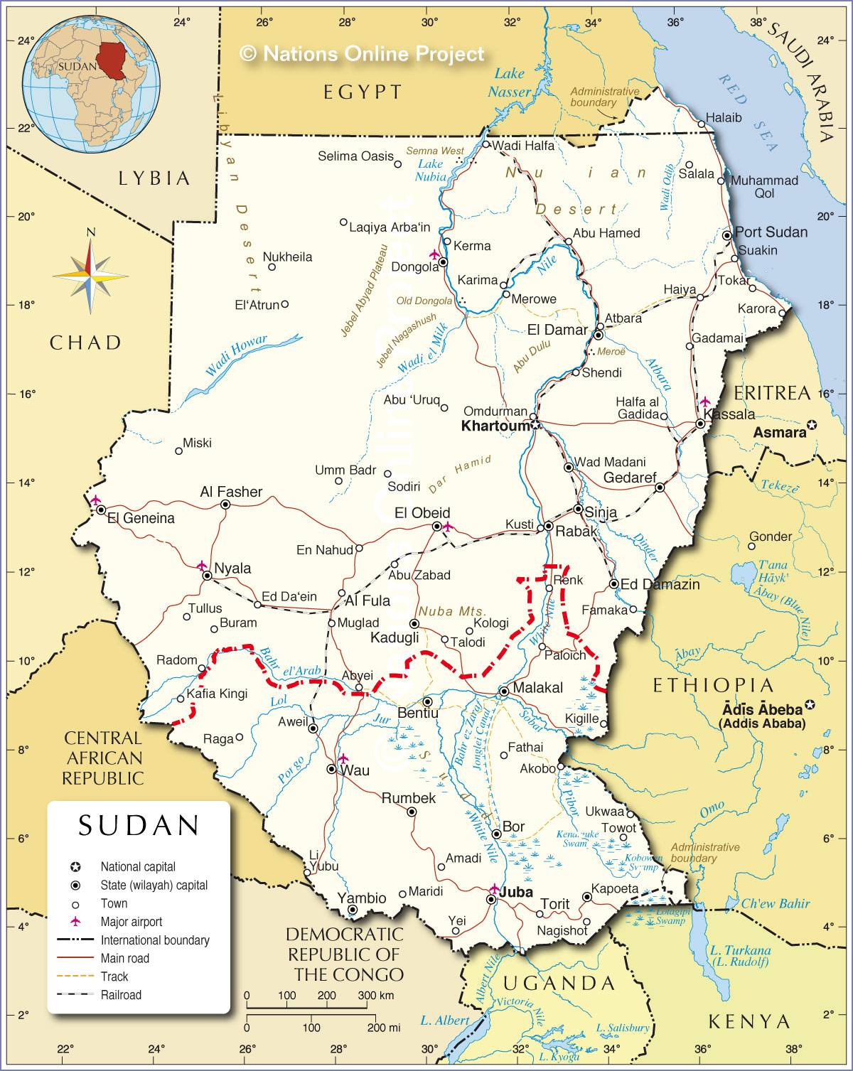 Carte du Soudan