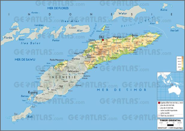 Carte du Timor oriental Carte du Timor oriental