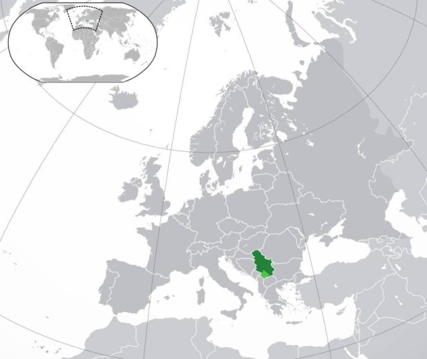 Serbie sur une carte de l'Europe Serbie sur une carte de l'Europe