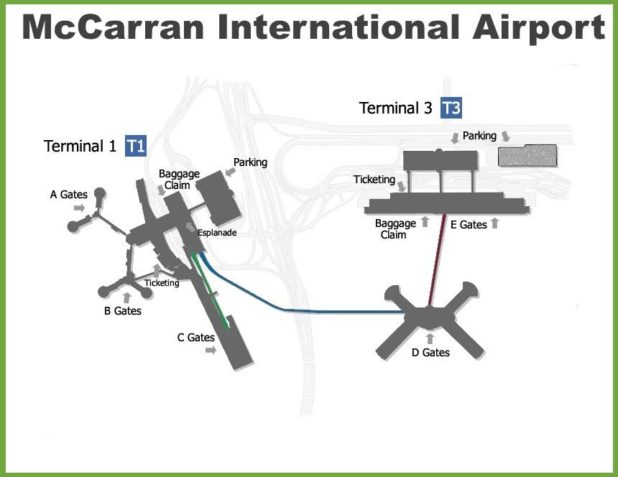 Carte de l'aéroport de Las Vegas Carte de l'aéroport de Las Vegas