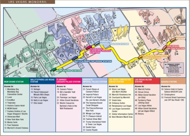 Carte du monorail à Las Vegas Carte du monorail à Las Vegas