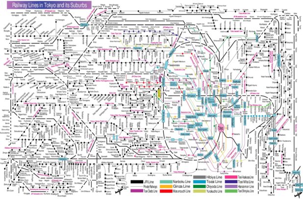 Carte du railway de Tokyo Carte du railway de Tokyo
