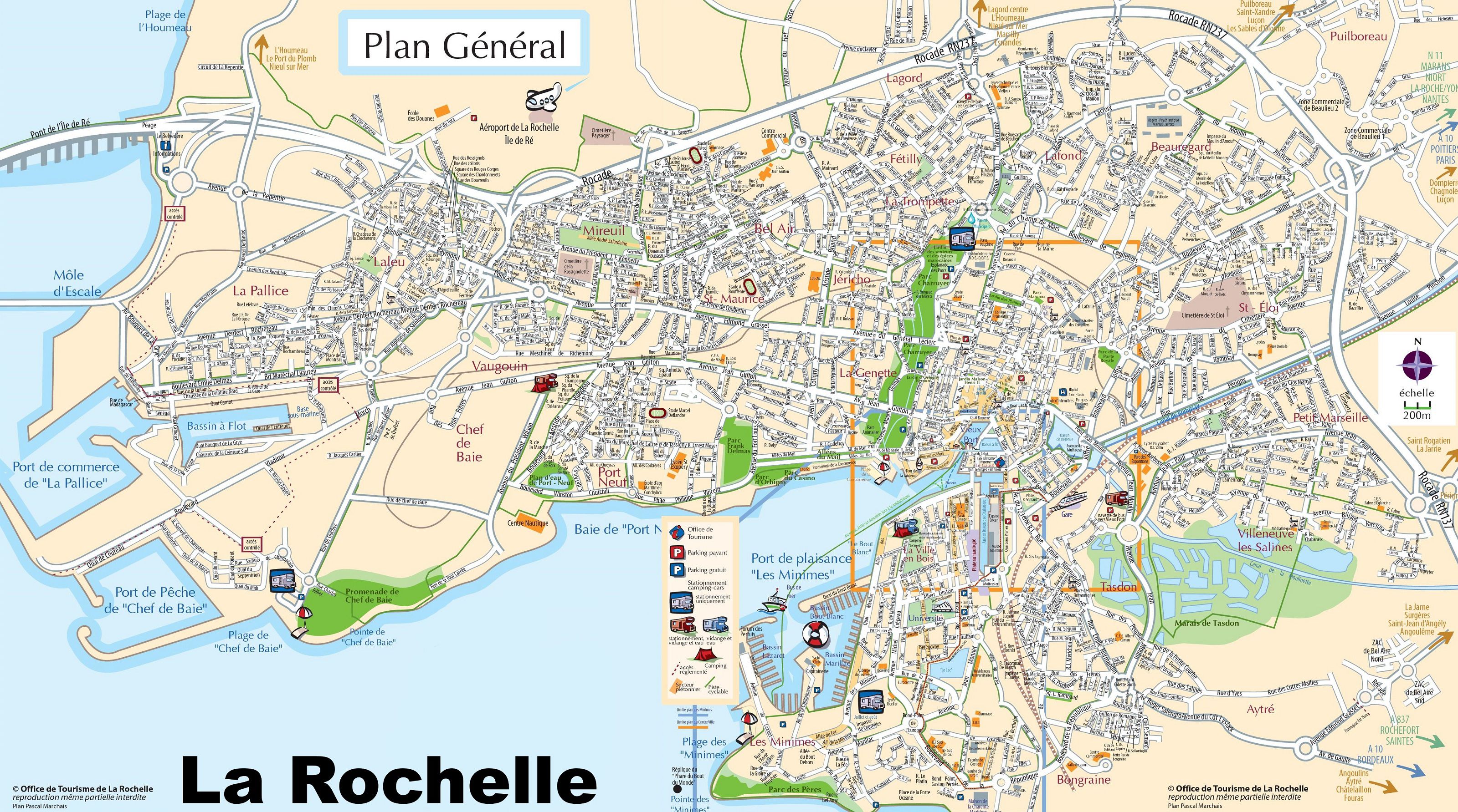 Carte de La Rochelle - Plusieurs cartes de la ville en Charente-Maritime