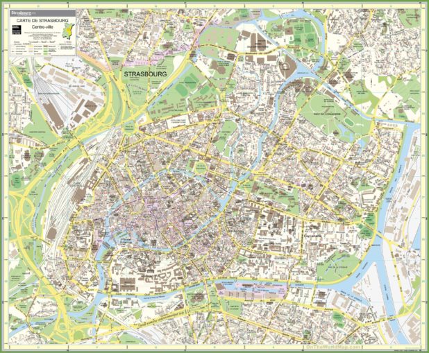 Carte du centre-ville à Strasbourg Carte du centre-ville à Strasbourg