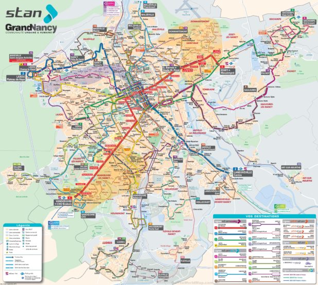 Carte des transports de Nancy Carte des transports de Nancy