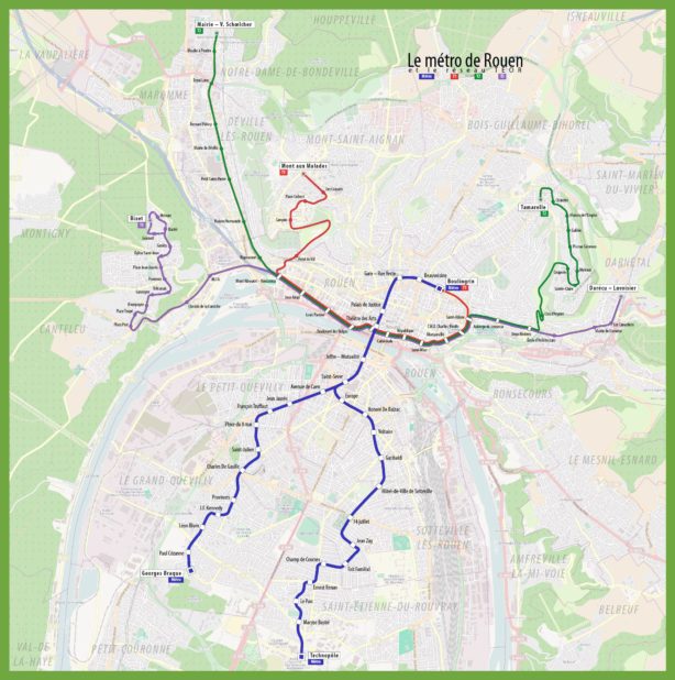 Carte du métro de Rouen