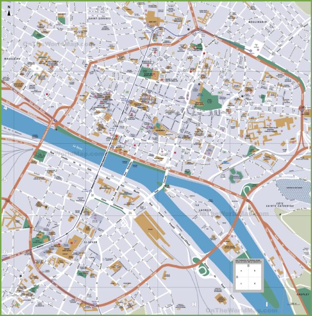 Carte touristique de Rouen Carte touristique de Rouen