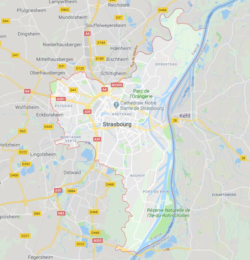 carte ville de strasbourg