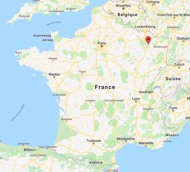 nancy sur une carte de France