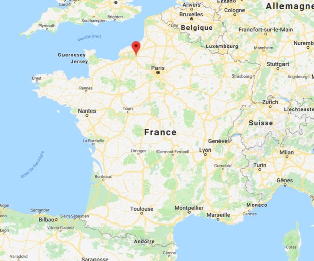 Rouen sur une carte de France