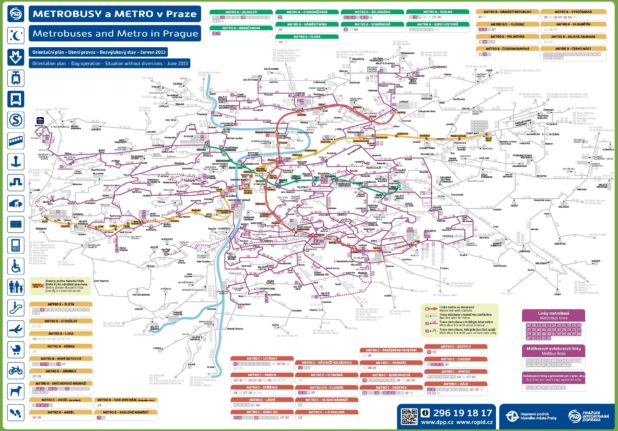 Carte des bus à Prague en République tchèque Carte des bus à Prague en République tchèque