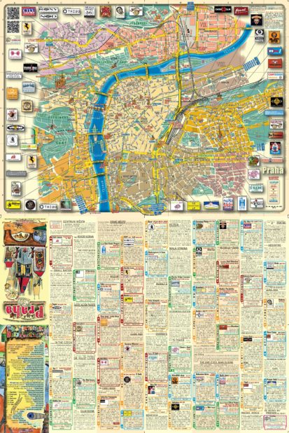 Carte des lieux touristiques de Prague en République tchèque Carte des lieux touristiques de Prague en République tchèque