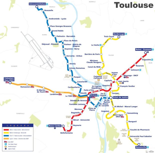 Carte du métro de Toulouse Carte du métro de Toulouse