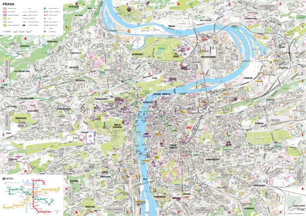 Carte de Prague en République tchèque Carte de Prague en République tchèque