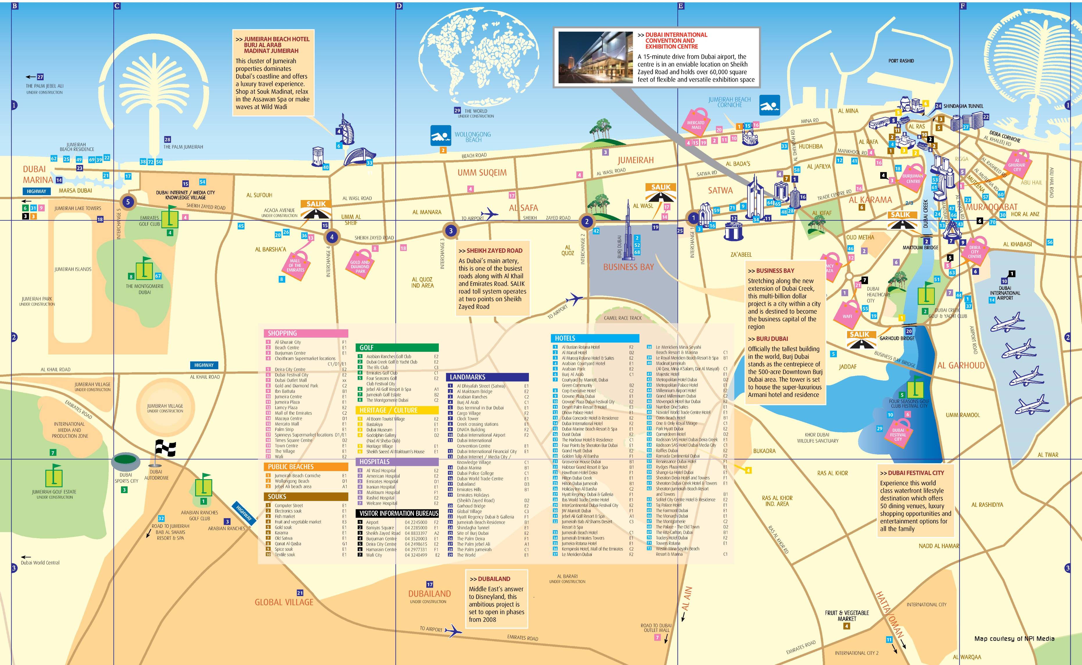 Carte de duba plusieurs cartes pour d couvrir la ville