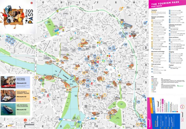 Carte touristique de Toulouse Carte touristique de Toulosue