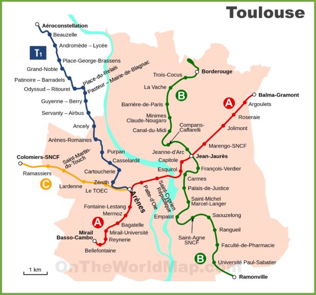 Carte du Tram à Toulouse Carte du Tram à Toulouse