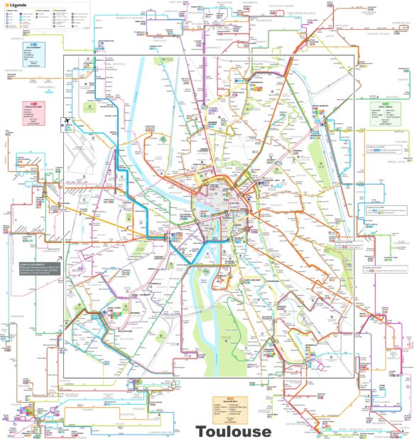 Carte des transports à Toulouse Carte des transports à Toulouse