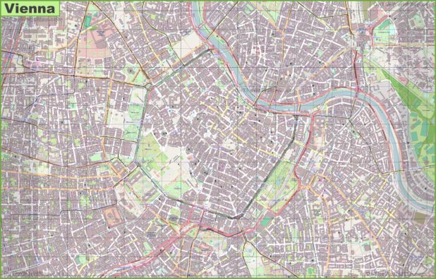 Carte de Vienne en Autriche