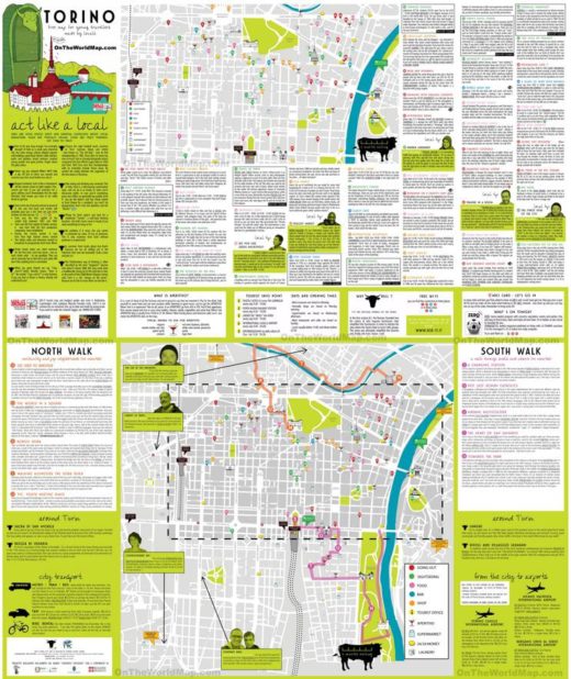 Carte touristique de Turin Carte touristique de Turin