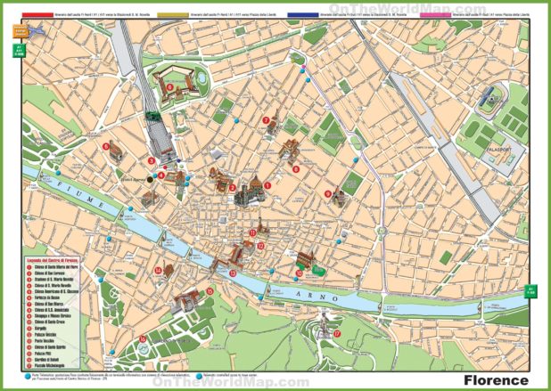 Carte de la ville de Florence Carte de la ville de Florence
