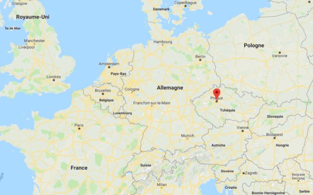 Prague sur une carte Europe Prague sur une carte Europe