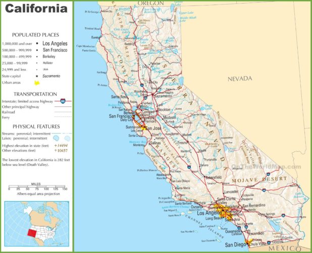 Californie carte Californie carte