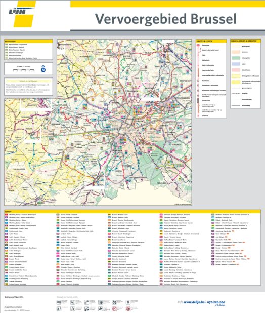Carte des bus à Bruxelles