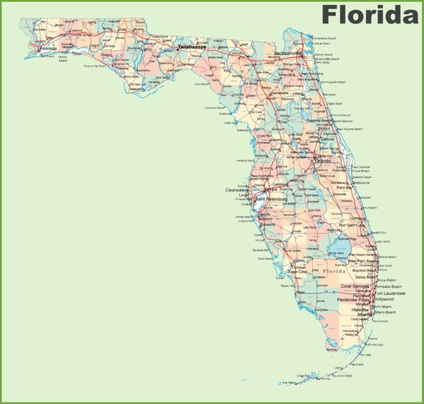 Carte détaillée de la Floride Carte détaillée de la Floride