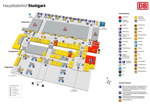 Carte de la gare de Stuttgart Carte de la gare de Stuttgart