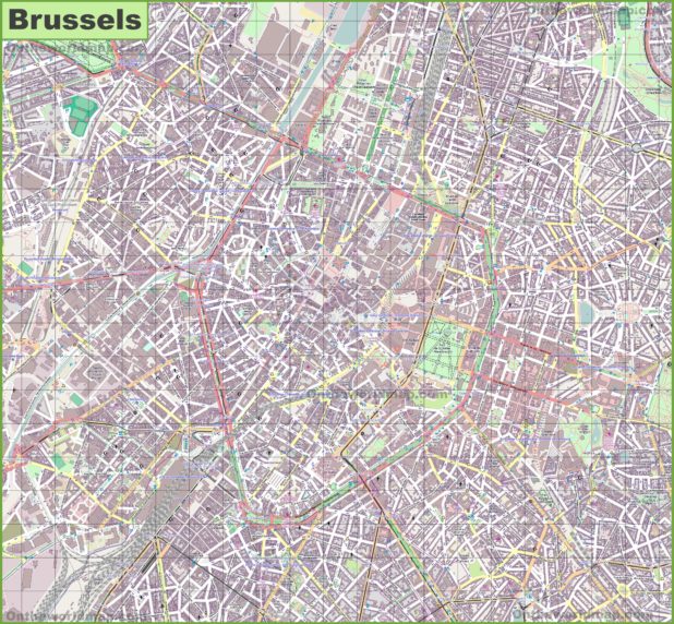 Carte large de Bruxelles Carte large de Bruxelles