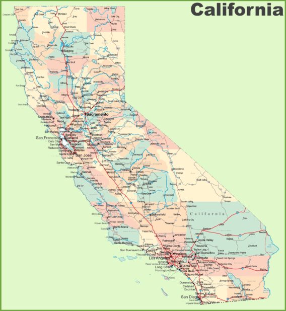Carte des routes en Californie Carte des routes en Californie