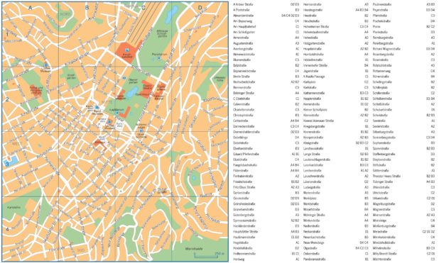 Carte des rues de Stuttgart Carte des rues de Stuttgart