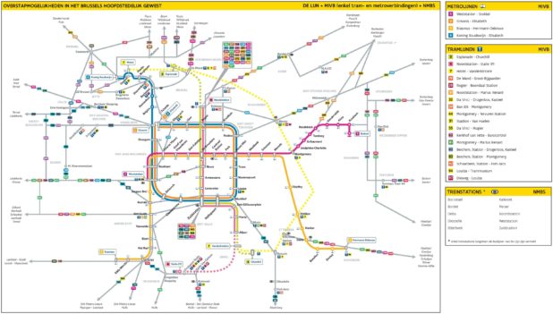 Carte du Tram à Bruxelles Carte du Tram à Bruxelles